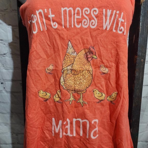 Don't Mess with Mama - Chickens Racerback Tank Top Farm life Country XS - Picture 2 of 4